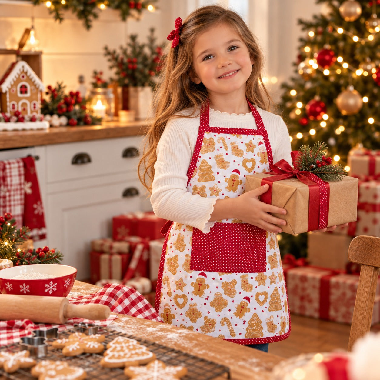 Baking Shop Kids Christmas Gingerbread Apron